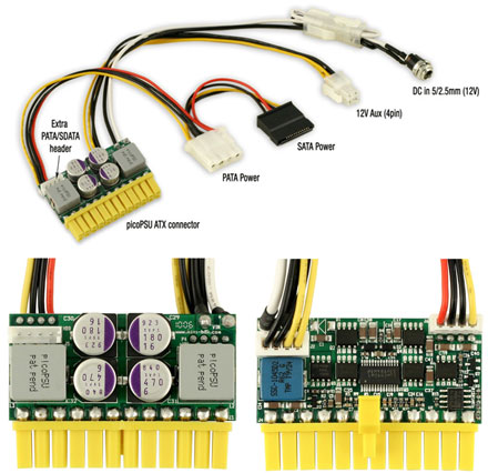 picoPSU-160-XT DC/DC (160 Watt) + AC/DC 192W Adapter + power cord